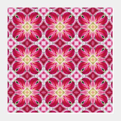 Abstract Floral Art Kaleidoscope Background Design Square Art Prints