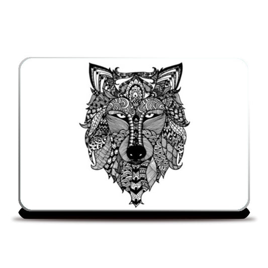 Zentangle Wolf Laptop Skins