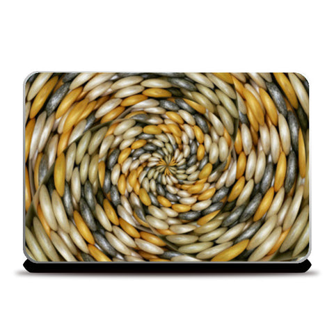 Abstract Yellow Grey Glass Beads Unique Design Laptop Skins
