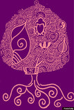Wall Art, Buddhism Pink Purple Artwork