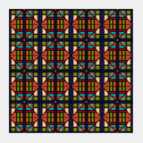 Colorful Geometric Seamless Squares Diamonds Repeating Background Pattern Square Art Prints