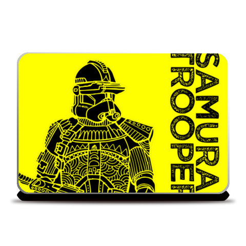Samurai Trooper : Star Wars Inspired Original Art, Yellow, Black, Pop Art, Trendy Graphic Art Laptop Skins
