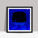 Blue spaceship  Square Art Prints