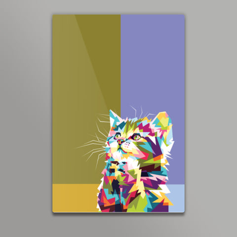 Colorfully Cat Hope Metal Prints