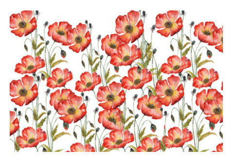 Blooming Poppy Flowers Floral Spring Decor Wall Art