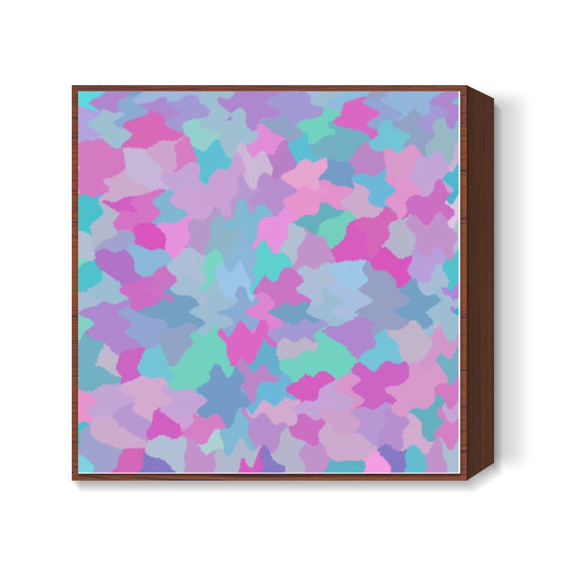 Trendy Cute Pink Camouflage Art Pattern Background Square Art Prints