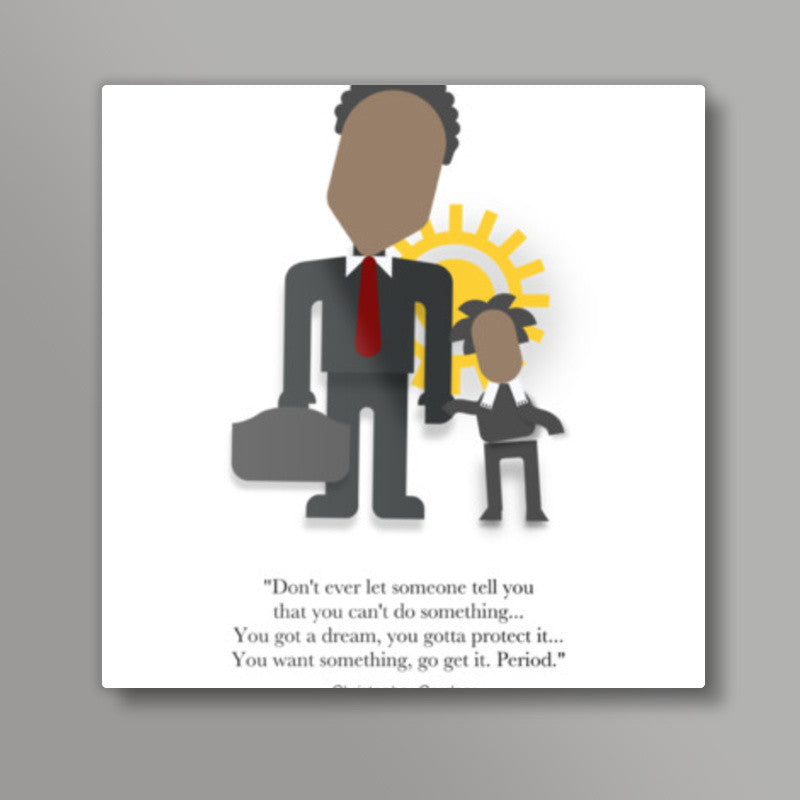 The Pursuit of Happyness | Vertical | Minimal Poster| Will Smith | Inspirational Quotes Square Art Prints