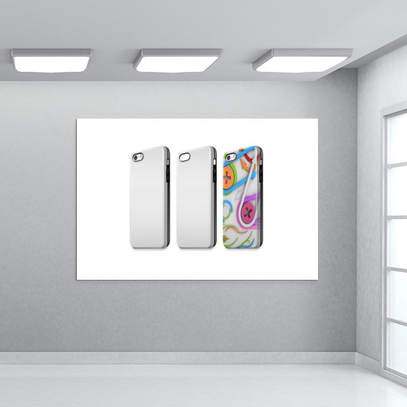 iPhone 5-5s 3d Dual Protective Case Mockup Back Angled Wall Art