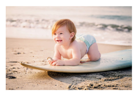 Surfing Baby  Wall Art