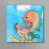 Fish for Louve Square Art Prints