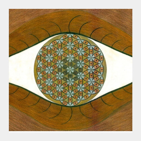 Square Art Prints, The Flower of Life within the Third Eye Square Art Prints