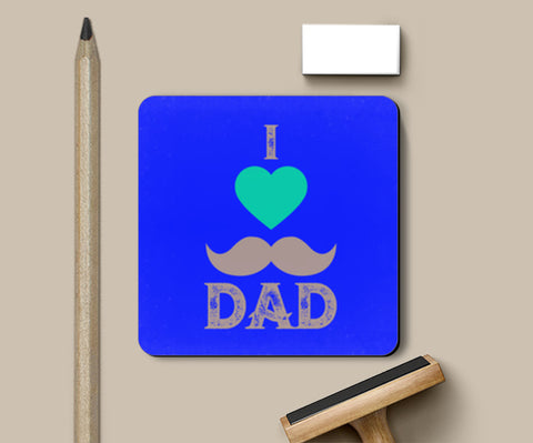I Love Dad Fathers Day Yellow & Black Coasters