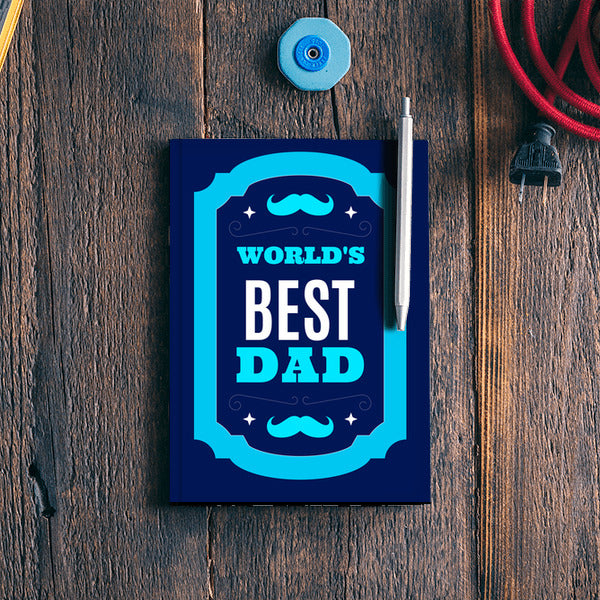 Dad We Love You Artwork Blue Abstract Shape With Mustache | #Fathers Day Special Notebook