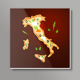 Food Maps - Italy Square Art Prints