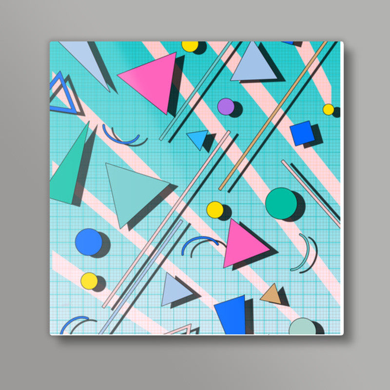 80s pop retro pattern 4 Square Art Prints