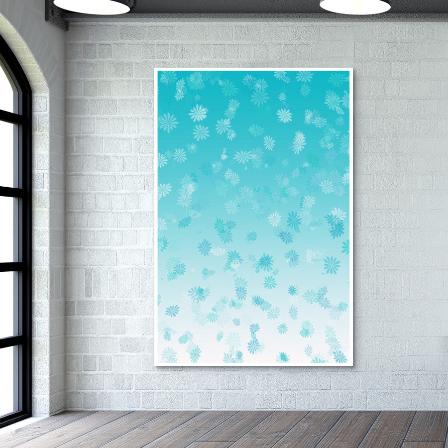 Blue white flower texture Wall Art