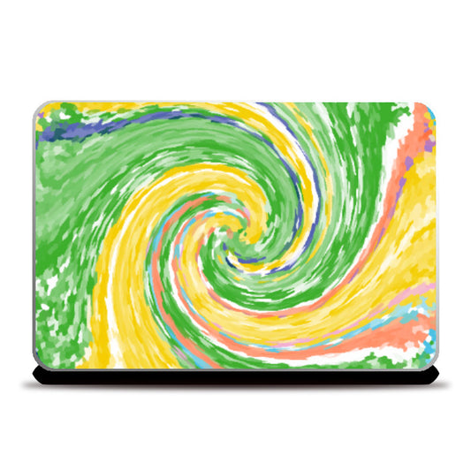 Laptop Skins, Green And Yellow Twirl Laptop Skin l Artist: Seema Hooda, - PosterGully