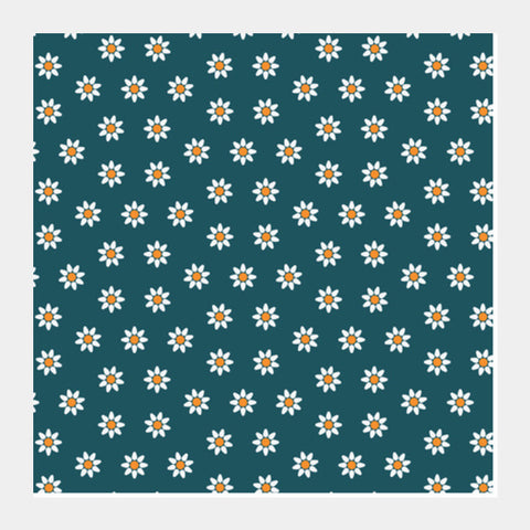 Blue and Yellow Floral Square Art Prints