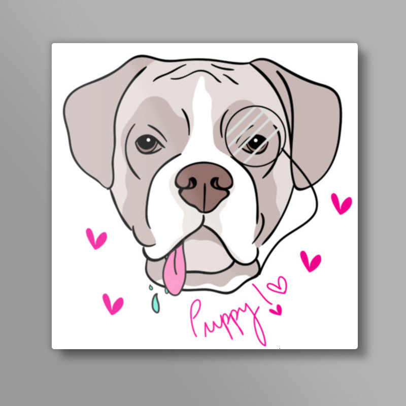 PUPPY LOVE! Square Art Prints