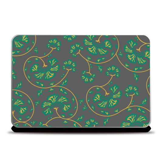 Swirl Floral Abstract Print Laptop Skins