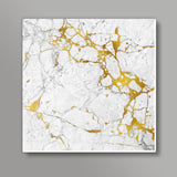 Gold on marble Square Art Prints
