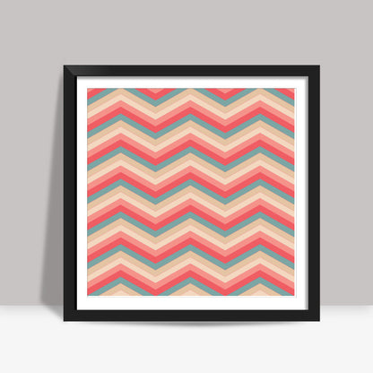 Colorful Zig Zag Abstract Print  Square Art Prints