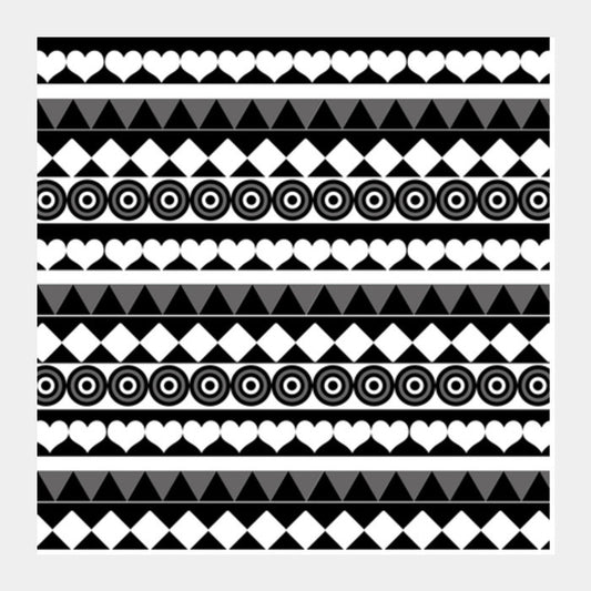 Black & White Pattern Square Art Prints