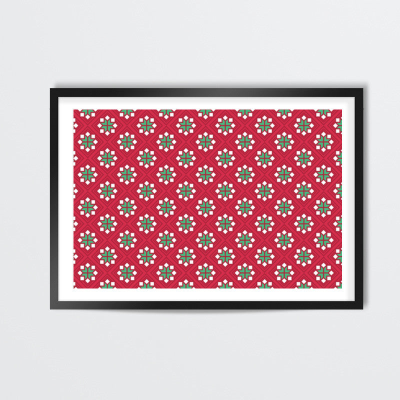 Abstract red and green pattern Wall Art