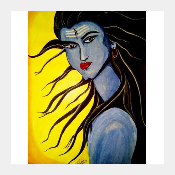 Square Art Prints, Lord Shiva painting Square Art Prints