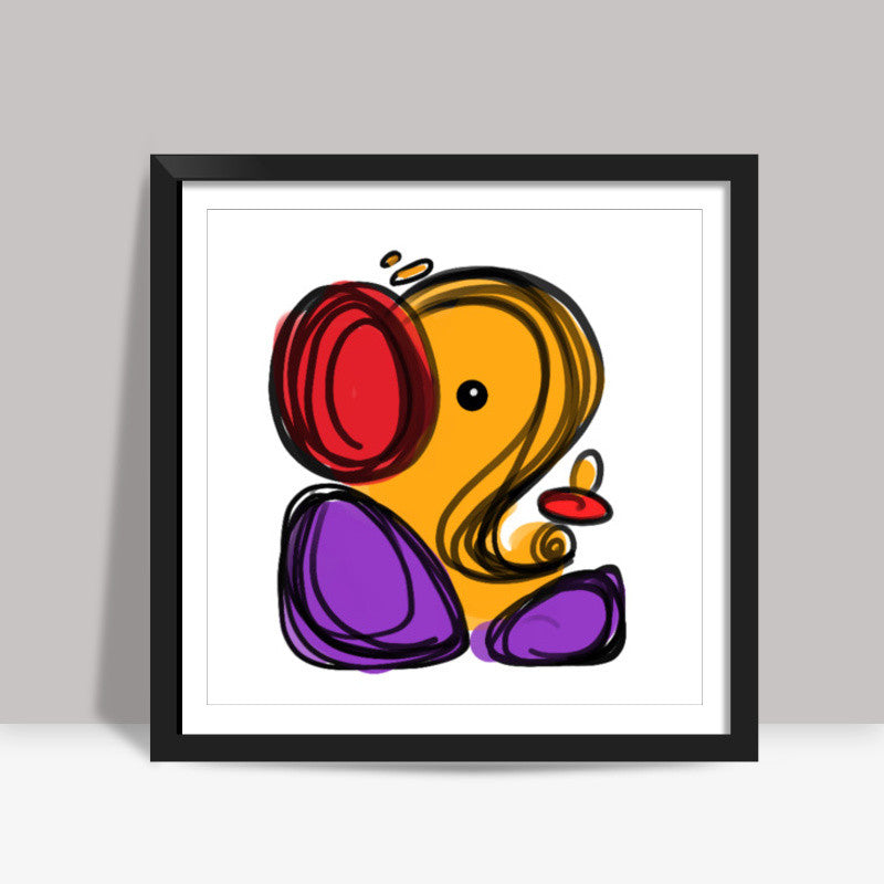 Little Ganesha Square Art | Raviraj Kumbhar