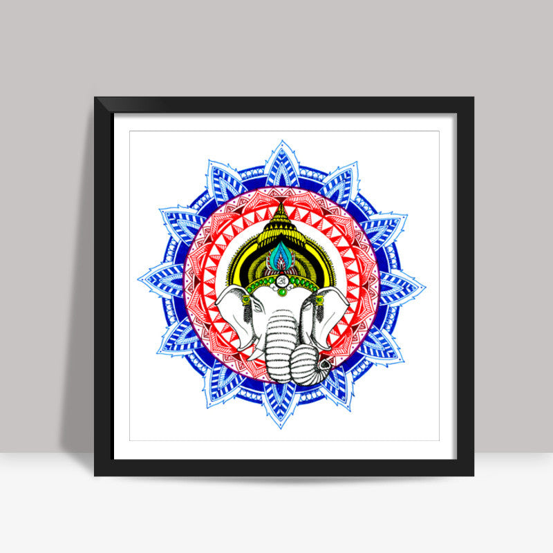 Om Ganeshaya Namah Square Art Prints