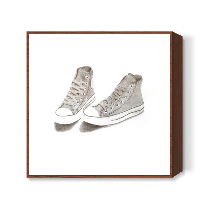 Converse Shoes Sketch Square Art Prints