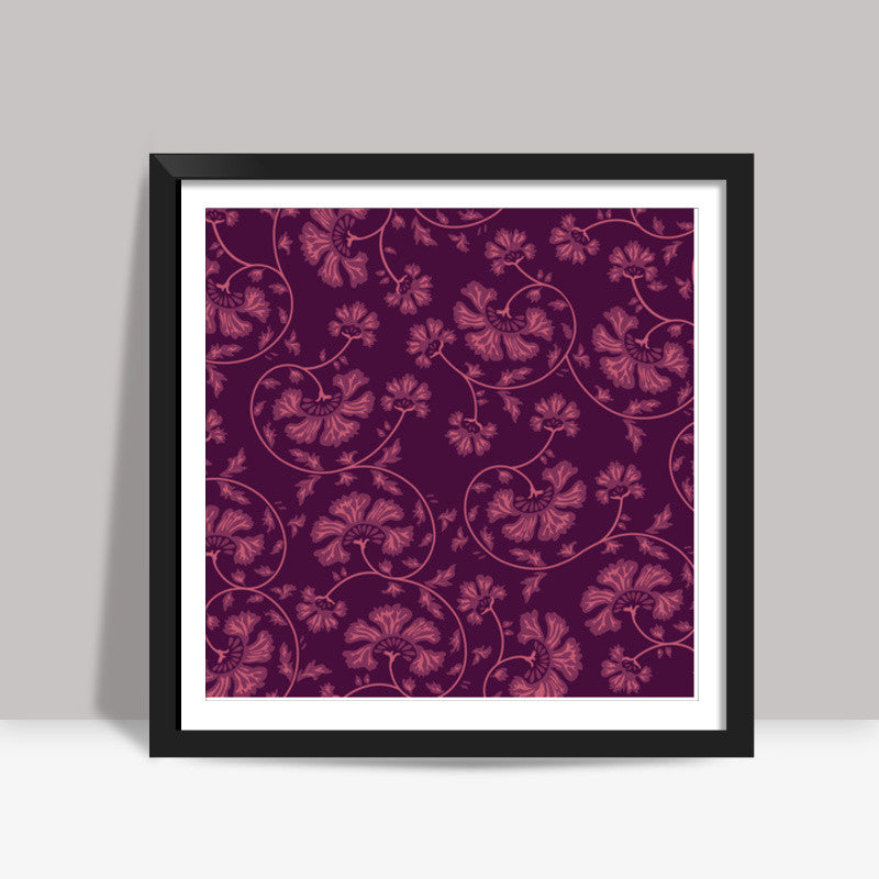 Floral - Purple - Square - Art Print Square Art Prints