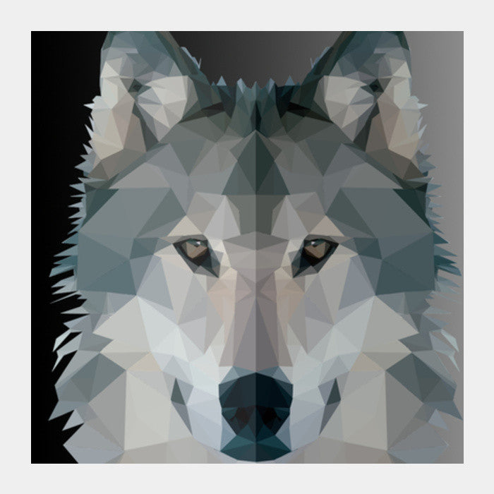 Square Art Prints, Poly Wolf Square Art Prints