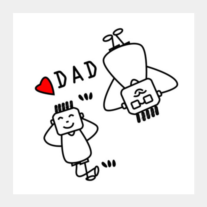 LUV U DAD Square Art Prints