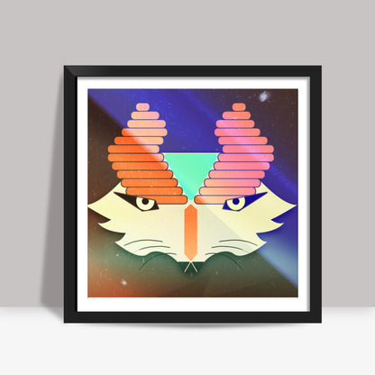 Galactic Mythical Fox Square Art Prints