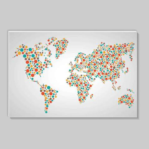 World Map Dots Pattern Stick Ons