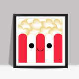 Popcorn Cuteness Square Art Prints