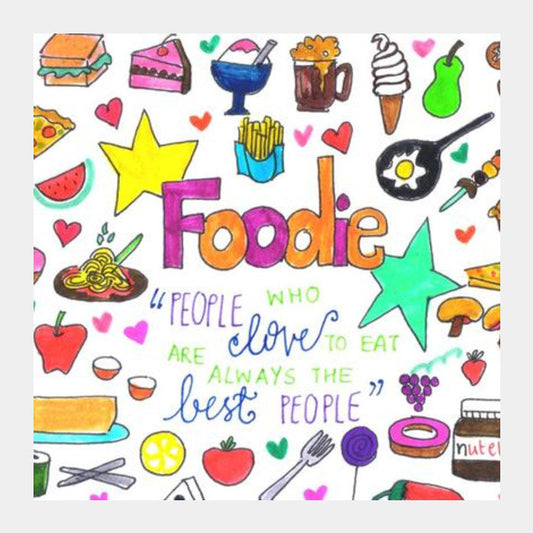 Foodie Doodle Square Art Prints