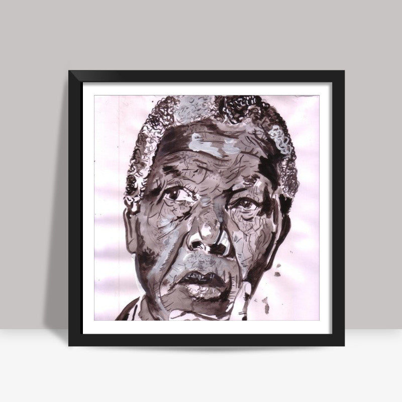 Nelson Mandela was a leader with a huge fan-following Square Art Prints