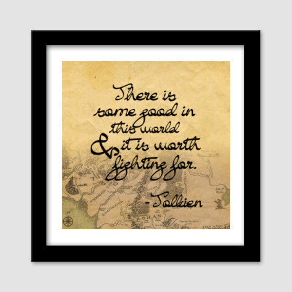 Lord of the rings middle earth frodo sam qoute Premium Square Italian Wooden Frames