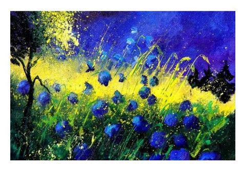 PosterGully Specials, blue and yellow Wall Art