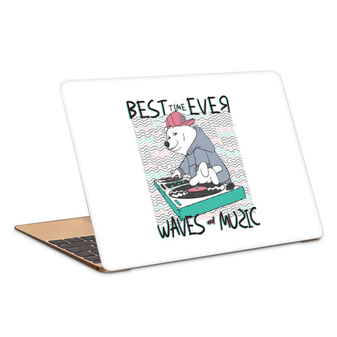 Cool Bear Music Waves Artwork Laptop Skin