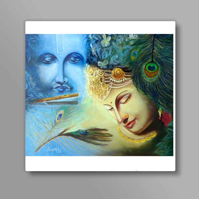 Radhe Krishna Square Art Prints
