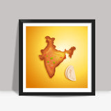 Food Maps - India Square Art Prints
