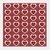 Square Art Prints, Valentines Day Red Hearts XOXO Love Seamless Pattern Square Art Prints