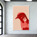Abstract Pegion Red Wall Art