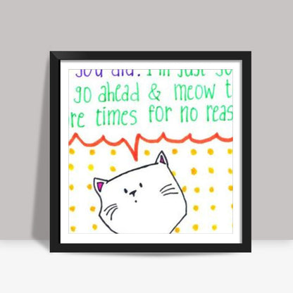 Cat Doodle Square Art Prints