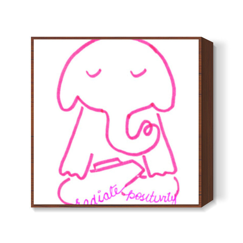 Elephant Illustration Square Art Prints