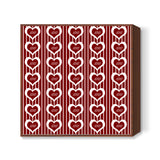 Valentines Day Red Hearts XOXO Love Seamless Pattern Square Art Prints
